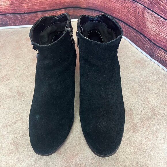 Sam Edelman Penrose Black Suede Studded Ankle Booties - Picture 3 of 15